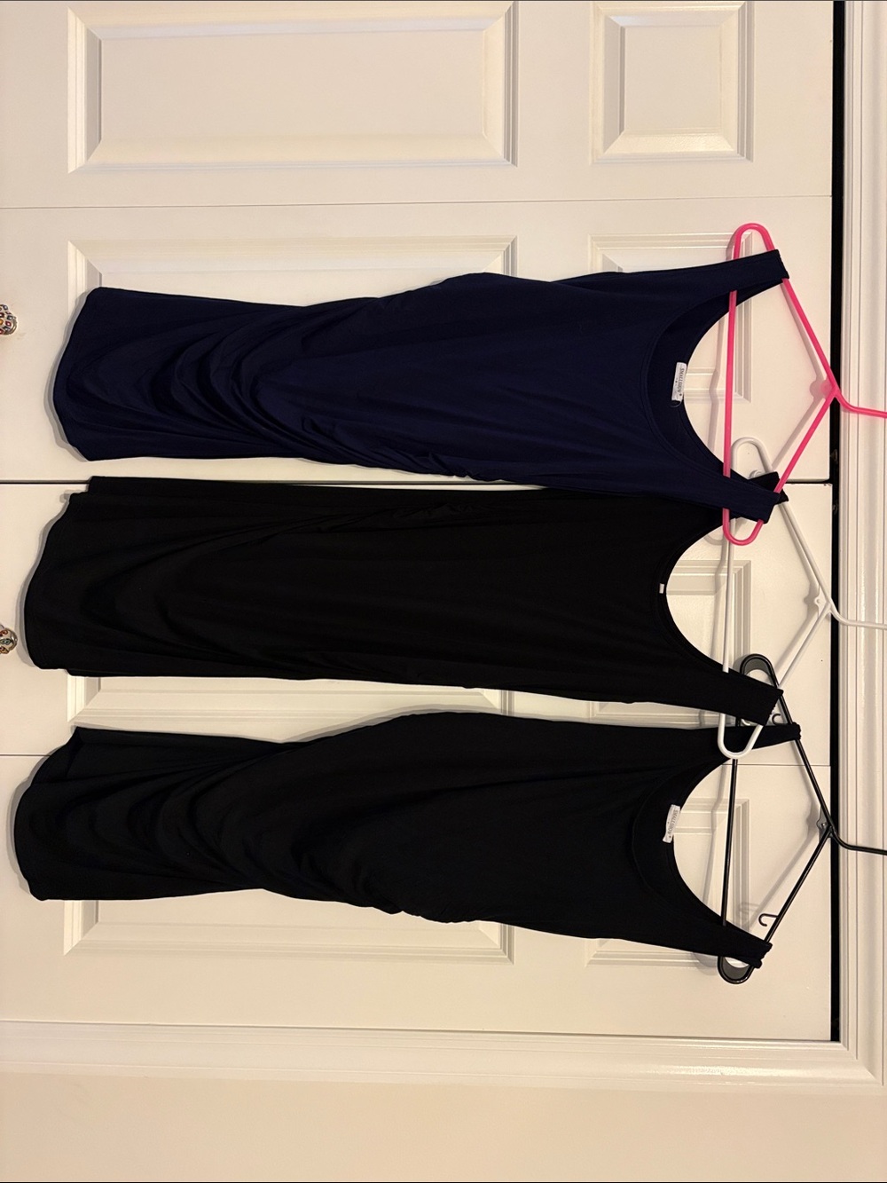 Maternity Sleeveless Tank Dress Trio - Navy & Black